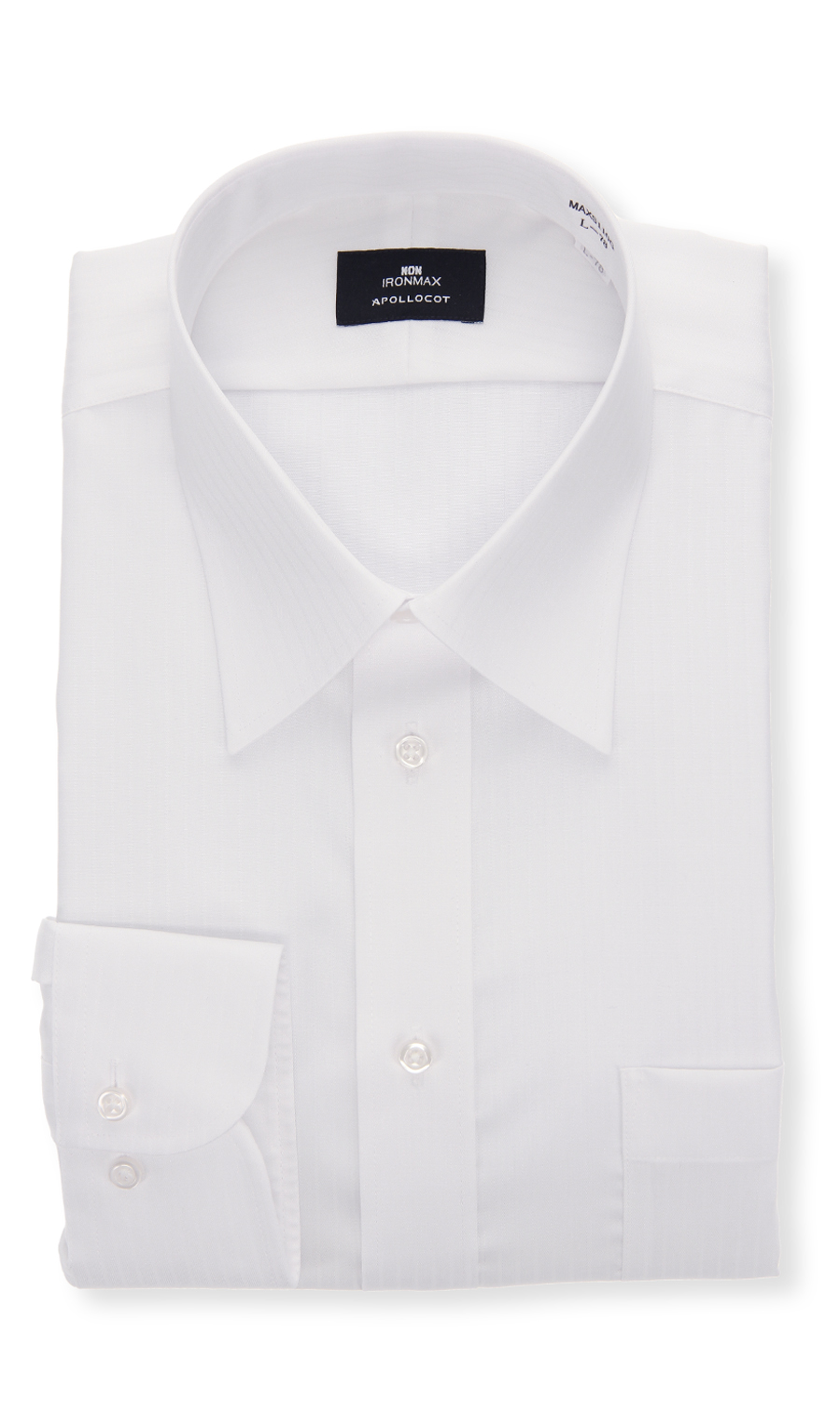 レギュラーカラースタンダードワイシャツ【NON IRONMAX】 ホワイト 首周り:37cm,裄丈:76cm