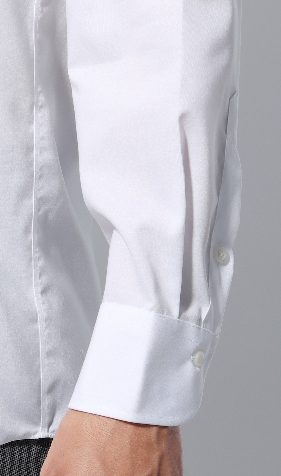 ボタンダウンスタンダードワイシャツ【NON IRONMAX】【白無地】 ホワイト 首周り:37cm,裄丈:78cm