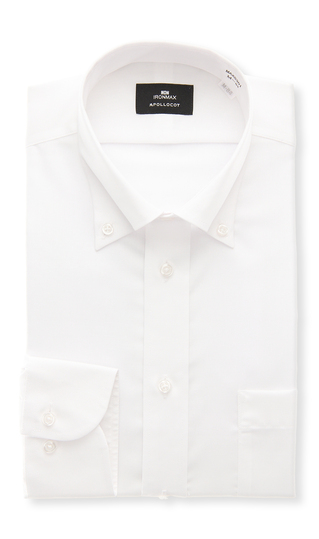 ボタンダウンスタンダードワイシャツ【NON IRONMAX】【白無地】