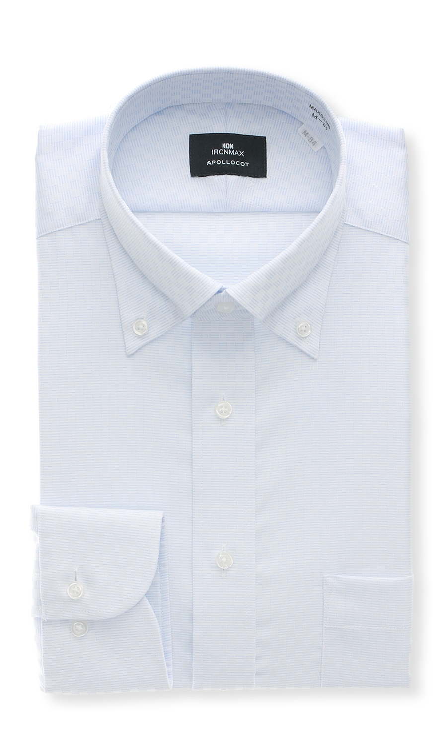 ボタンダウンスタンダードワイシャツ【NON IRONMAX】 ブルー 首周り:41cm,裄丈:86cm