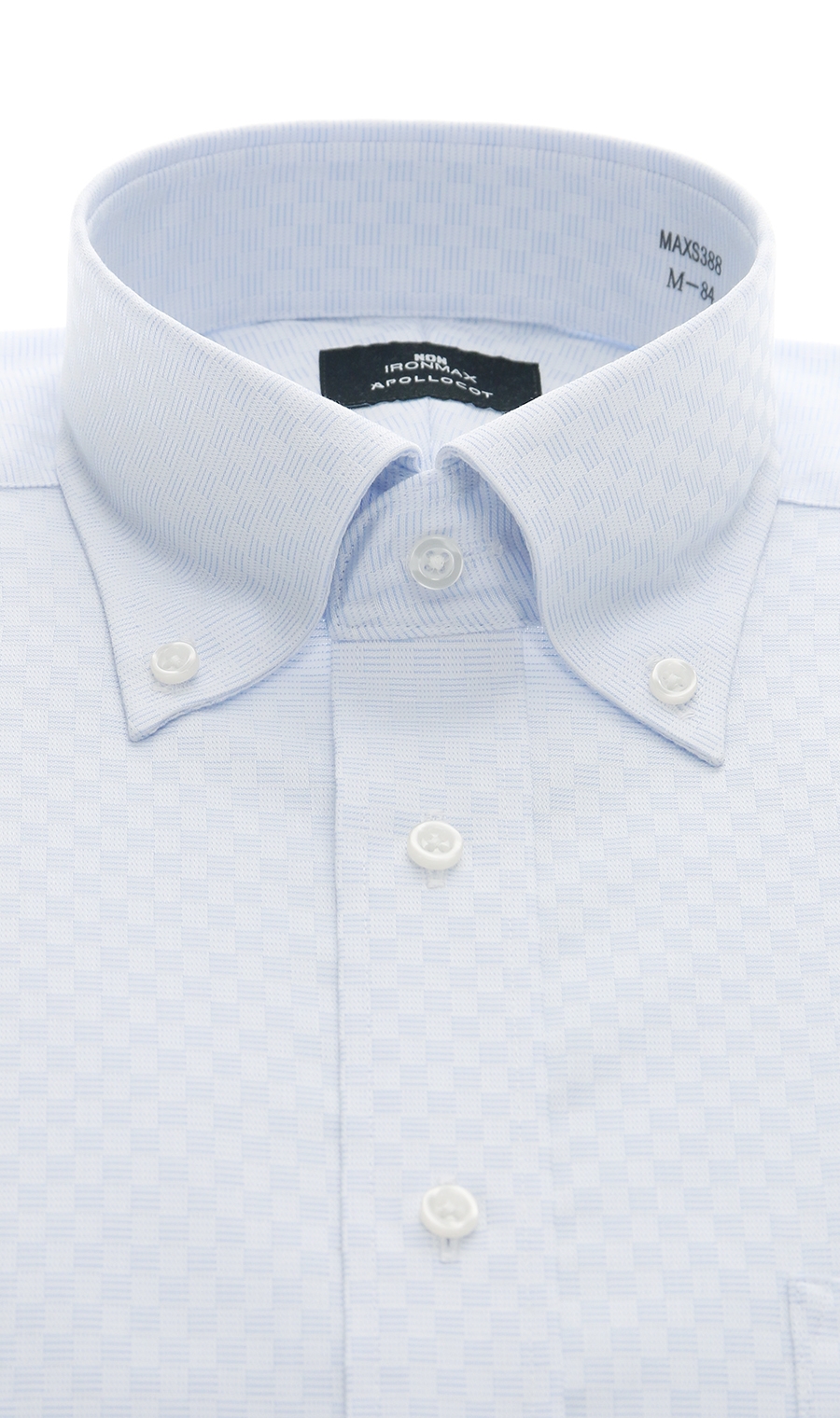 ボタンダウンスタンダードワイシャツ【NON IRONMAX】 ブルー 首周り:41cm,裄丈:86cm