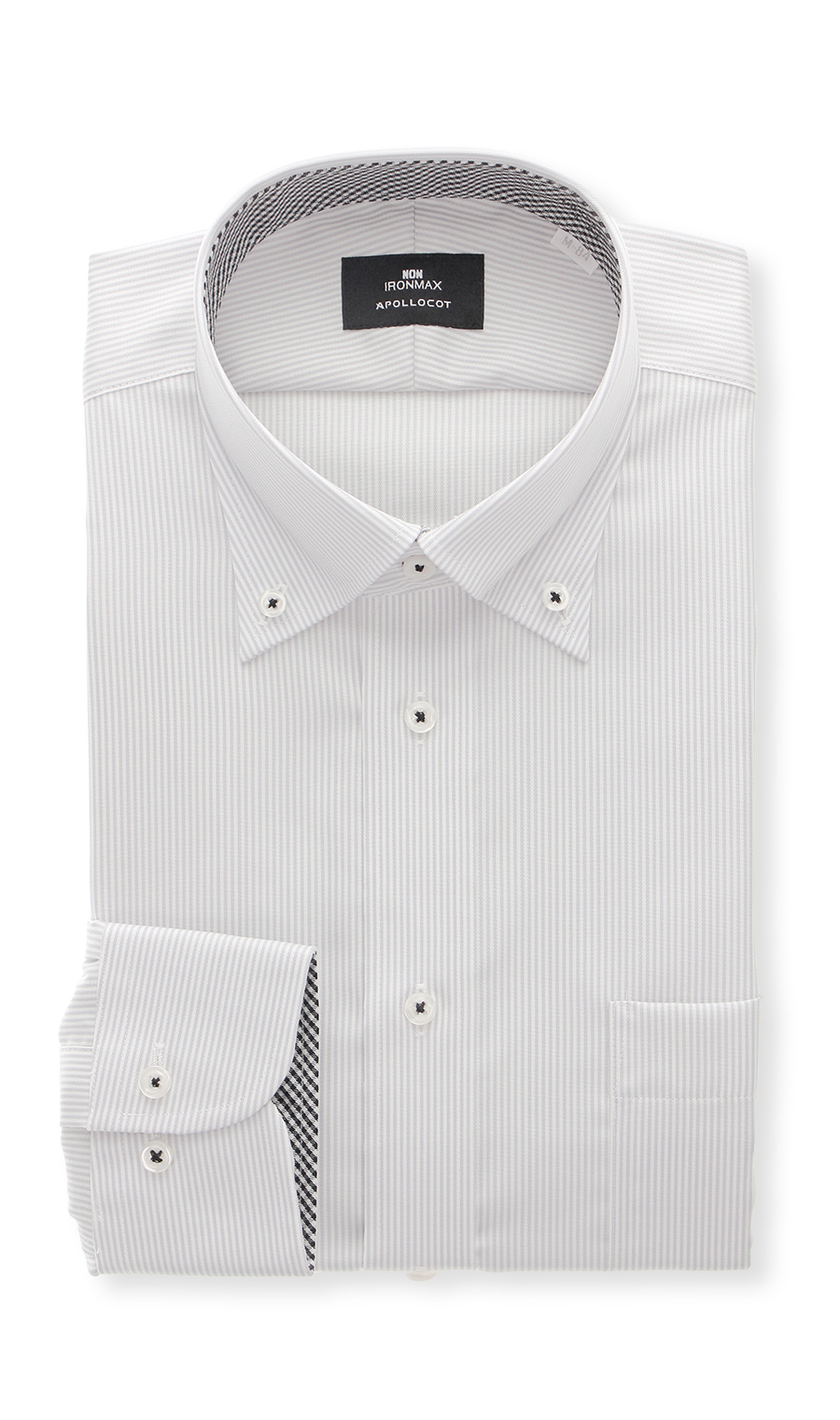 ボタンダウンスタンダードワイシャツ【NON IRONMAX】 グレー 首周り:39cm,裄丈:80cm