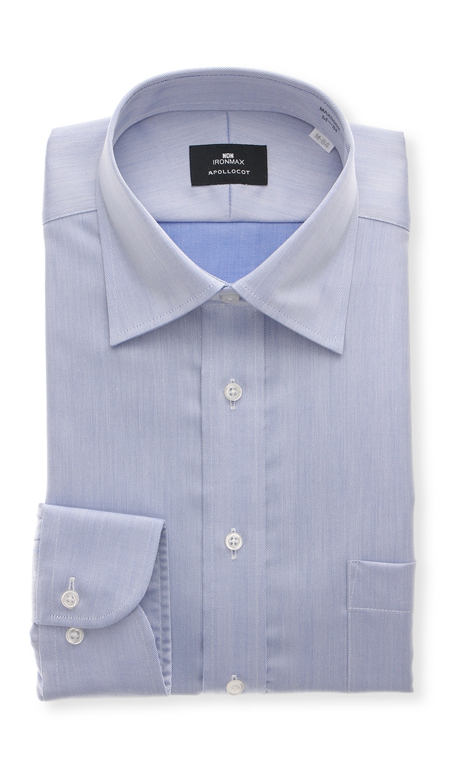 ワイドカラースタンダードワイシャツ《キング&トール》《NON IRONMAX》 ブルー 首周り:47cm,裄丈:88cm