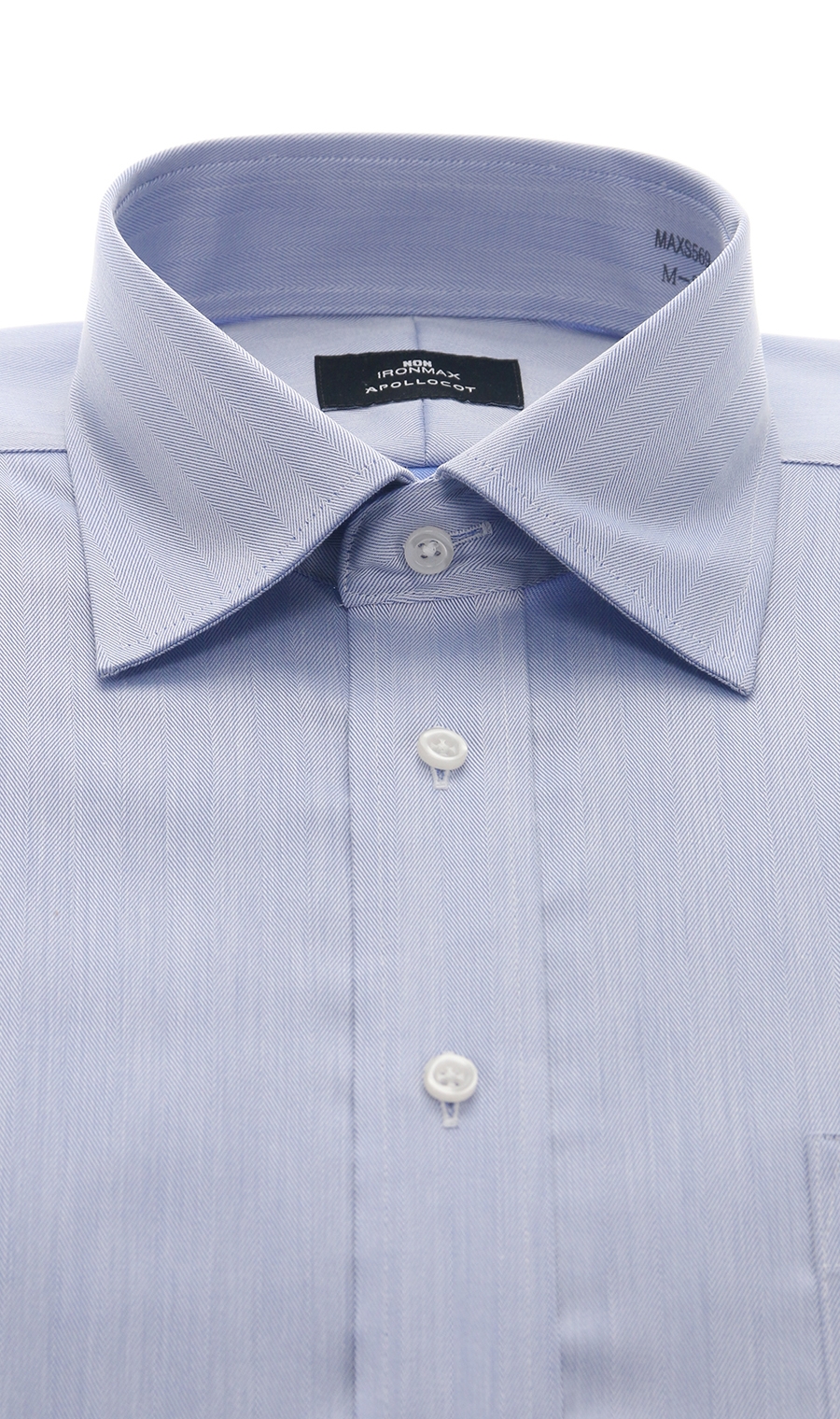 ワイドカラースタンダードワイシャツ《キング&トール》《NON IRONMAX》 ブルー 首周り:47cm,裄丈:88cm