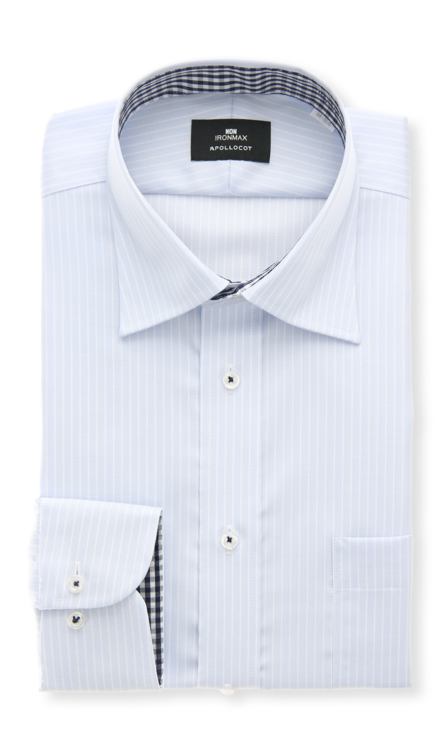 ワイドカラースタンダードワイシャツ【NON IRONMAX】 ブルー 首周り:39cm,裄丈:80cm