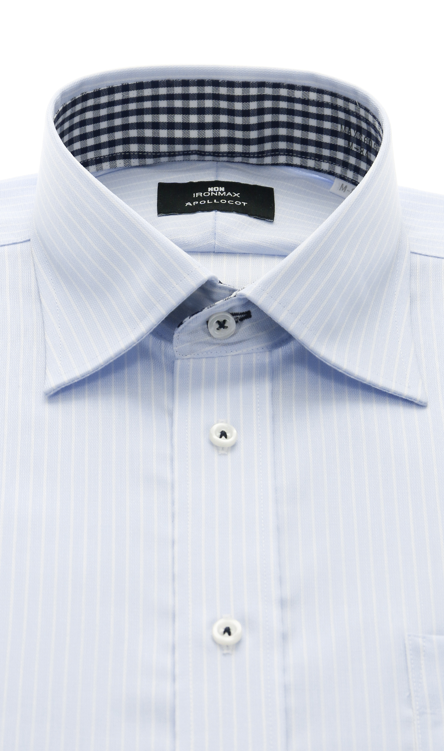 ワイドカラースタンダードワイシャツ【NON IRONMAX】 ブルー 首周り:39cm,裄丈:80cm