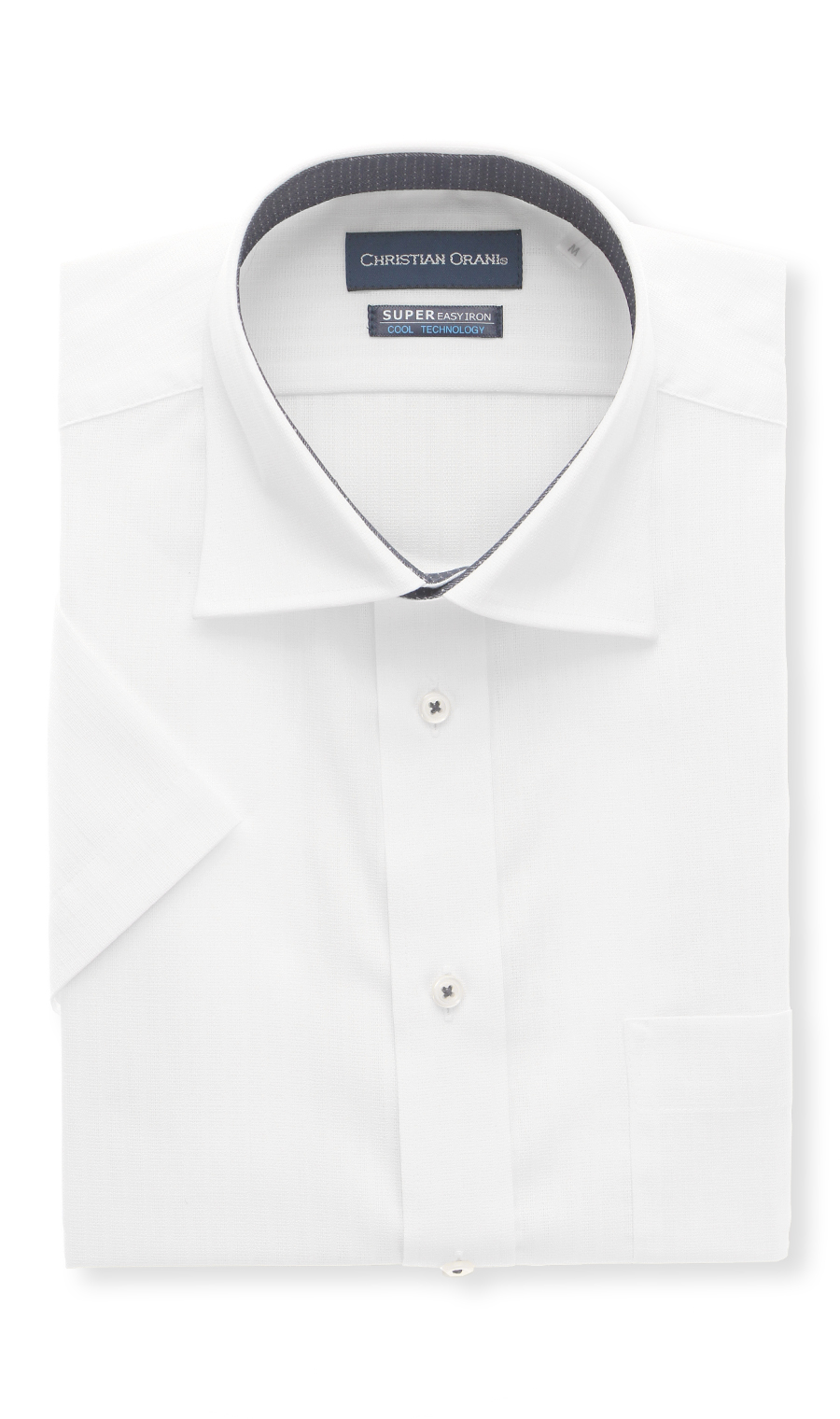 ワイドカラースタンダードワイシャツ【半袖】【COOL TECHNOLOGY】 ホワイト 首周り:39cm,裄丈:00