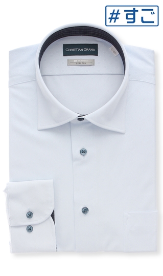 ワイドカラースタンダードワイシャツ【NON IRONTECH】【＃すごシャツ】