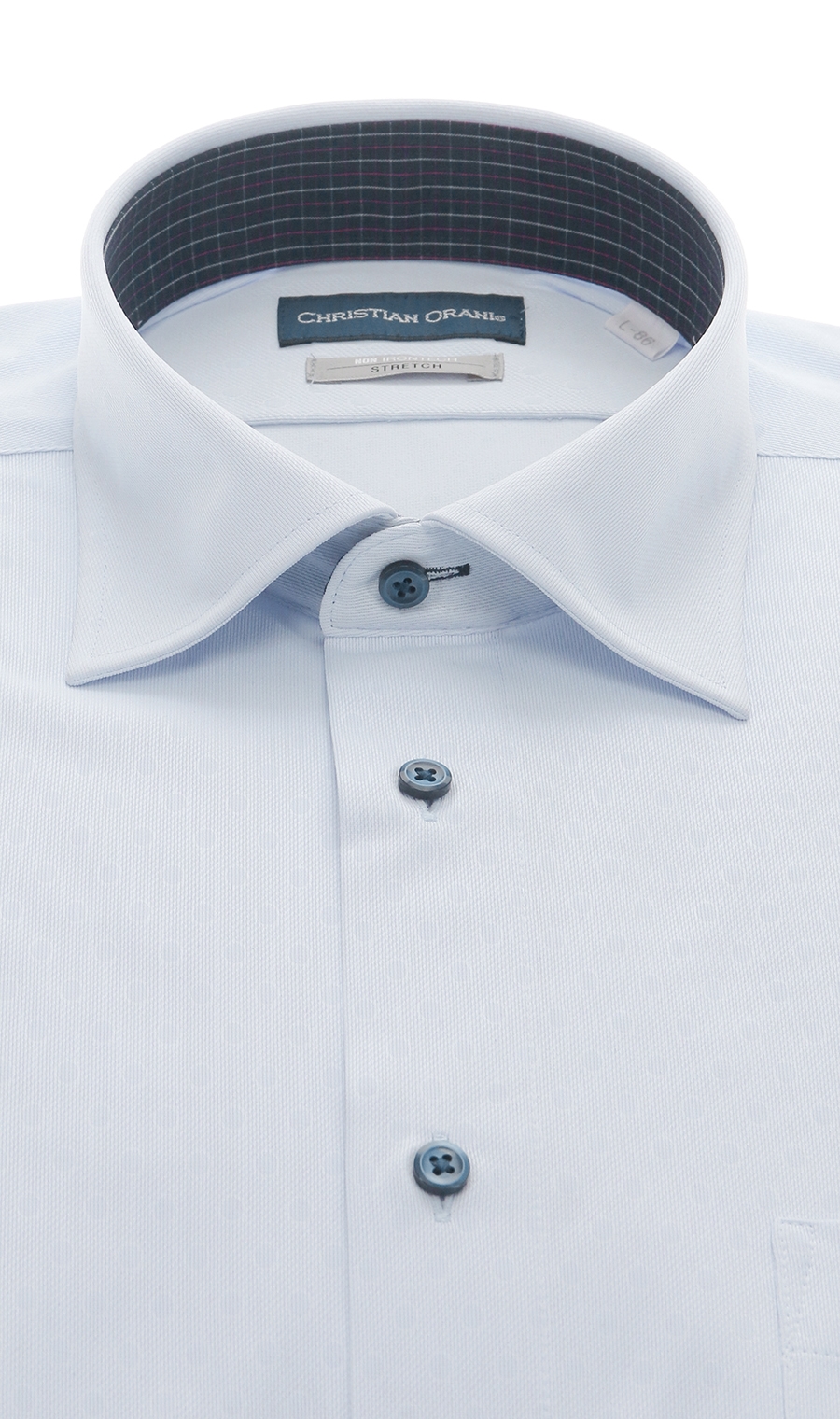 ワイドカラースタンダードワイシャツ【NON IRONTECH】【＃すごシャツ】 ブルー 首周り:39cm,裄丈:80cm