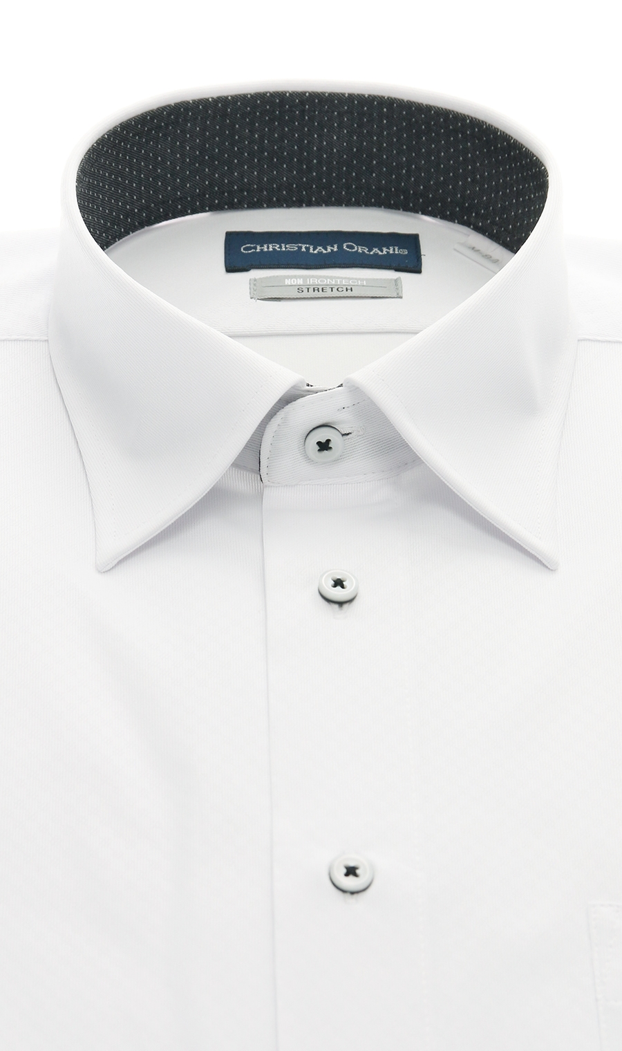 レギュラーカラースタンダードワイシャツ【NON IRONTECH】【#すごシャツ】 ホワイト 首周り:37cm,裄丈:78cm