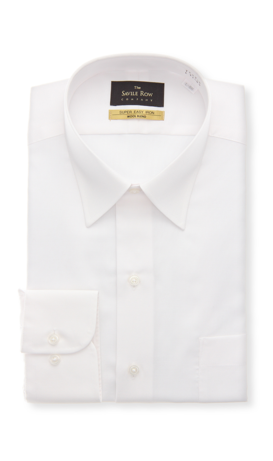 レギュラーカラーワイシャツ【WOOL BLEND】 ホワイト 首周り:37cm,裄丈:82cm