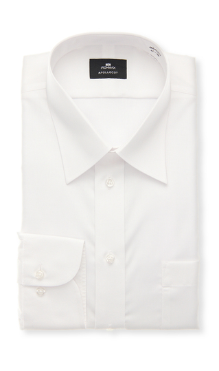 レギュラーカラースタンダードワイシャツ【NON IRONMAX】【白無地】