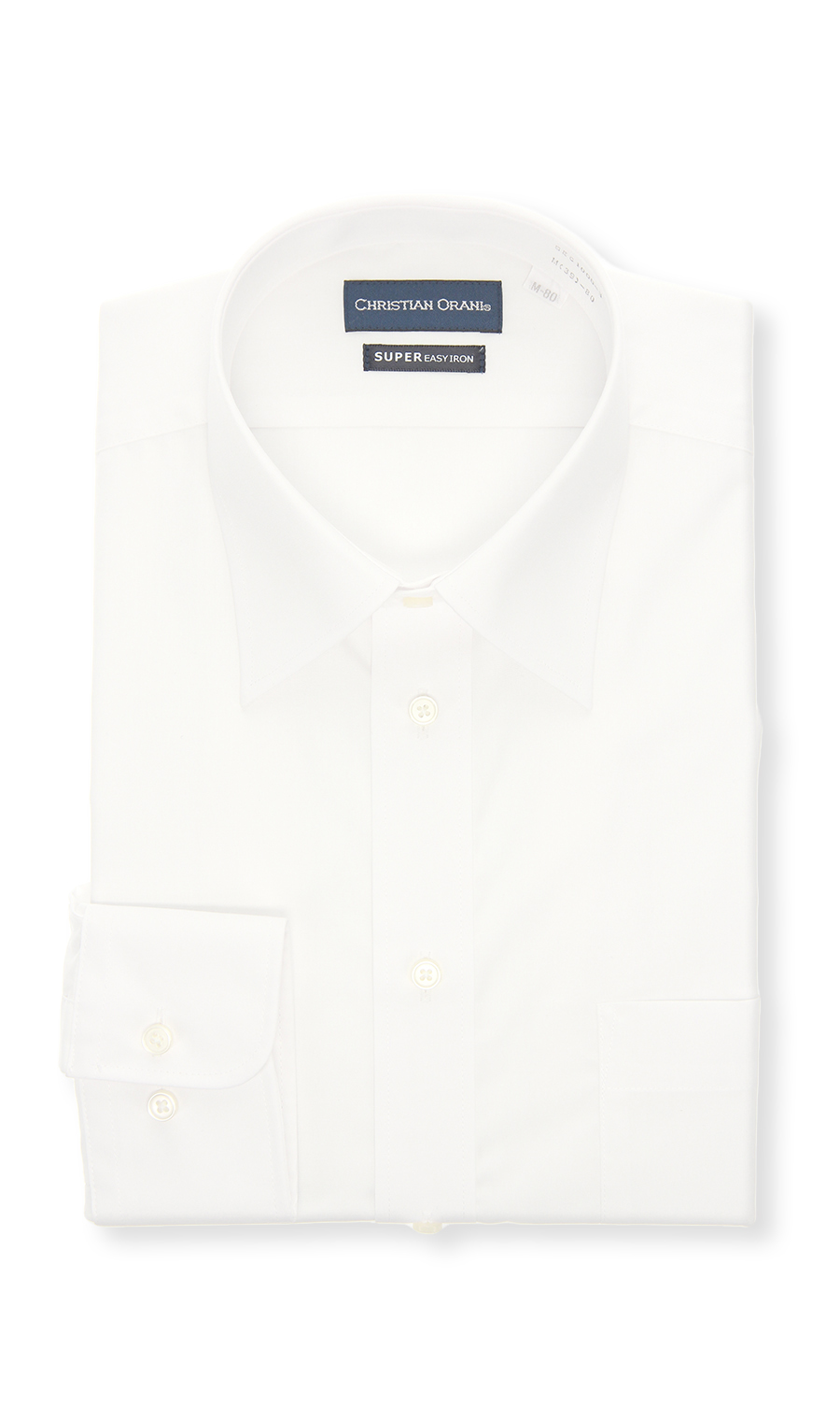 レギュラーカラースタンダードワイシャツ【COTTON∞】 ホワイト 首周り:37cm,裄丈:76cm