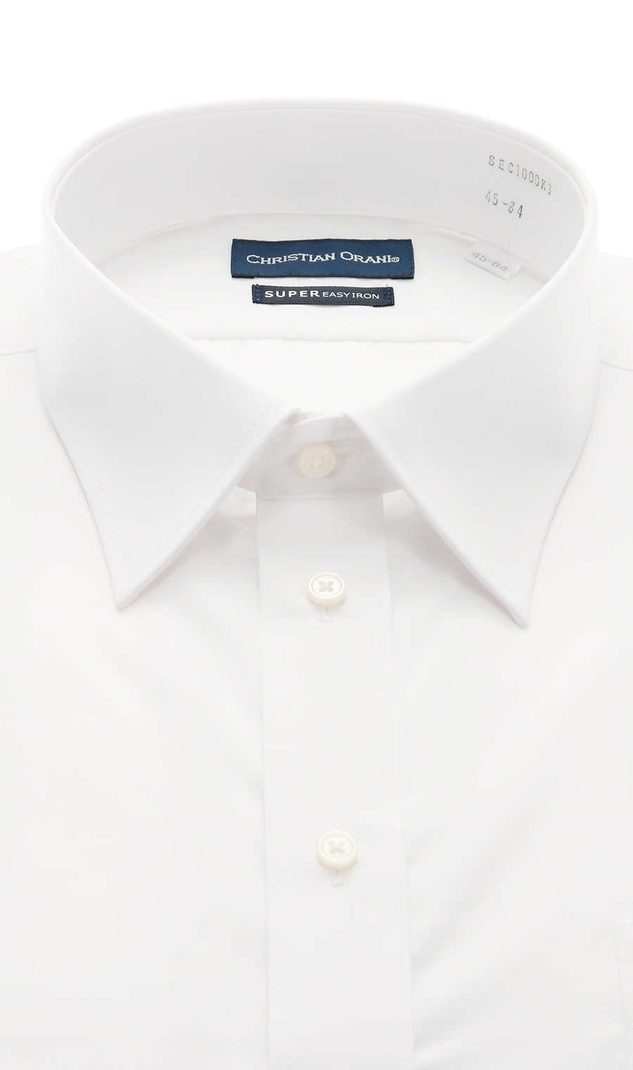 レギュラーカラースタンダードワイシャツ【キング&トール】【COTTON∞】 ホワイト 首周り:44cm,裄丈:78cm