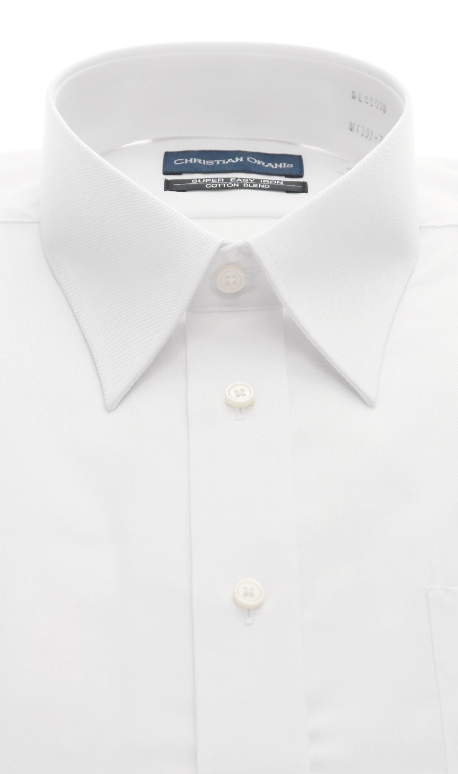 レギュラーカラースタンダードワイシャツ【キング&トール】【COTTON∞】 ホワイト 首周り:44cm,裄丈:94cm