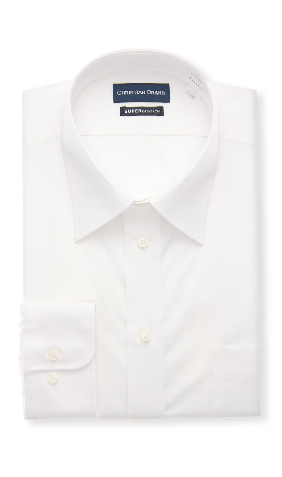 レギュラーカラースタンダードワイシャツ【トール】【COTTON∞】 ホワイト 首周り:41cm,裄丈:90cm