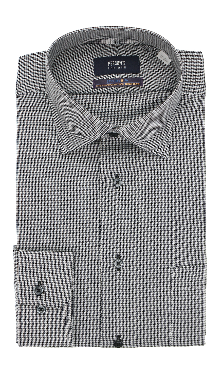 【訳アリ商品】ワイドカラースタイリッシュワイシャツ【SUPER EASYIRON】 グレー 首周り:37cm,裄丈:82cm