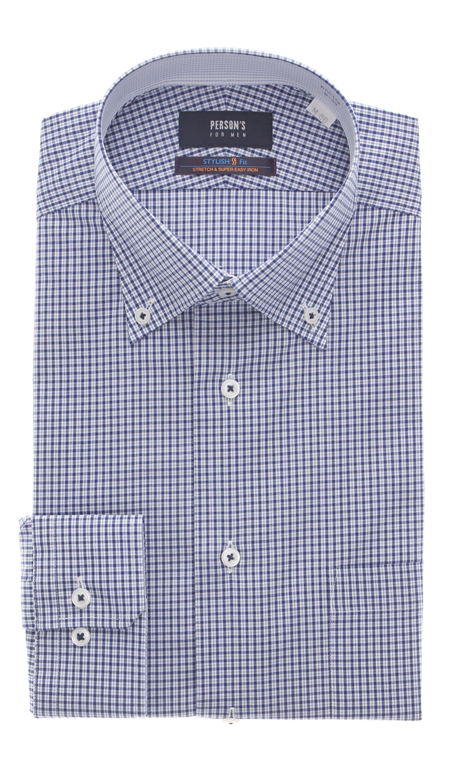 【訳アリ商品】ボタンダウンスタイリッシュワイシャツ【Variex】 ネイビー 首周り:39cm,裄丈:82cm