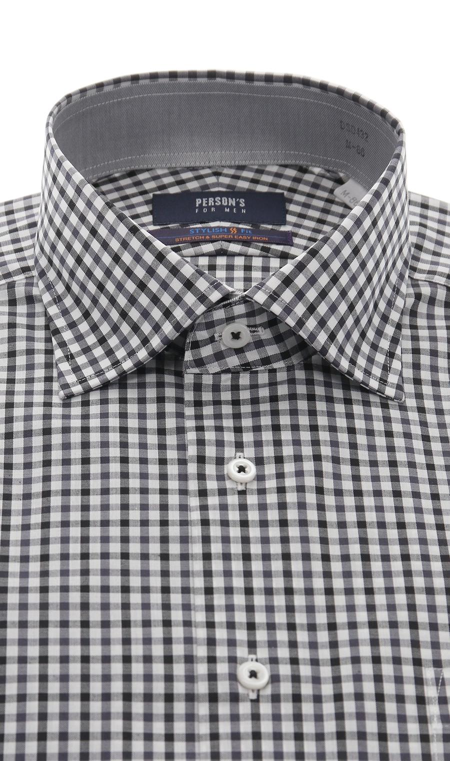 【訳アリ商品】ワイドカラースタイリッシュワイシャツ【Variex】 ブラック 首周り:39cm,裄丈:82cm