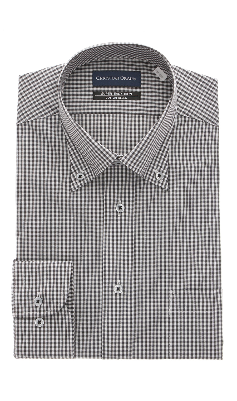 【訳アリ商品】ボタンダウンスタンダードワイシャツ【Variex】 ブラック 首周り:39cm,裄丈:84cm