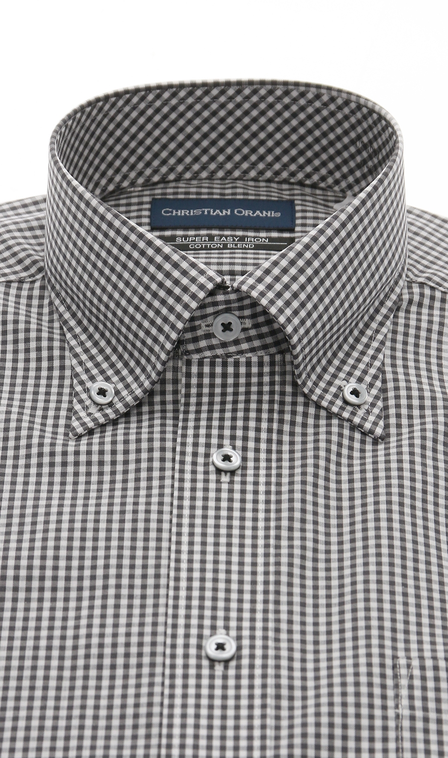 【訳アリ商品】ボタンダウンスタンダードワイシャツ【Variex】 ブラック 首周り:39cm,裄丈:84cm