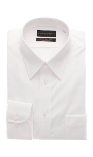 【訳アリ商品】レギュラーカラースタンダードワイシャツ【白無地】【MADE IN GREEN】