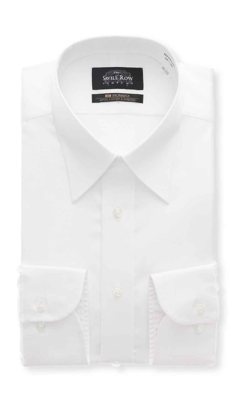 【訳アリ商品】レギュラーカラースタンダードワイシャツ【NON IRONMAX】 ホワイト 首周り:37cm,裄丈:76cm