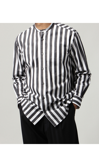 【訳アリ商品】バンドカラーワイシャツ【SUPER EASYIRON】