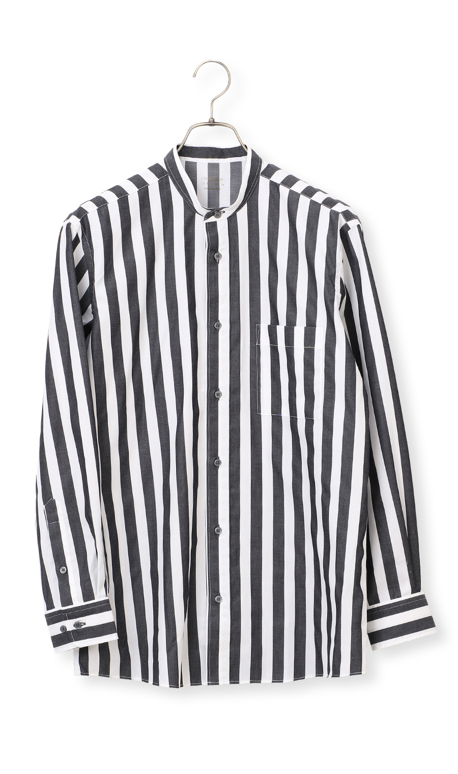 【訳アリ商品】バンドカラーワイシャツ【SUPER EASYIRON】 ブラック 首周り:41cm,裄丈:84cm