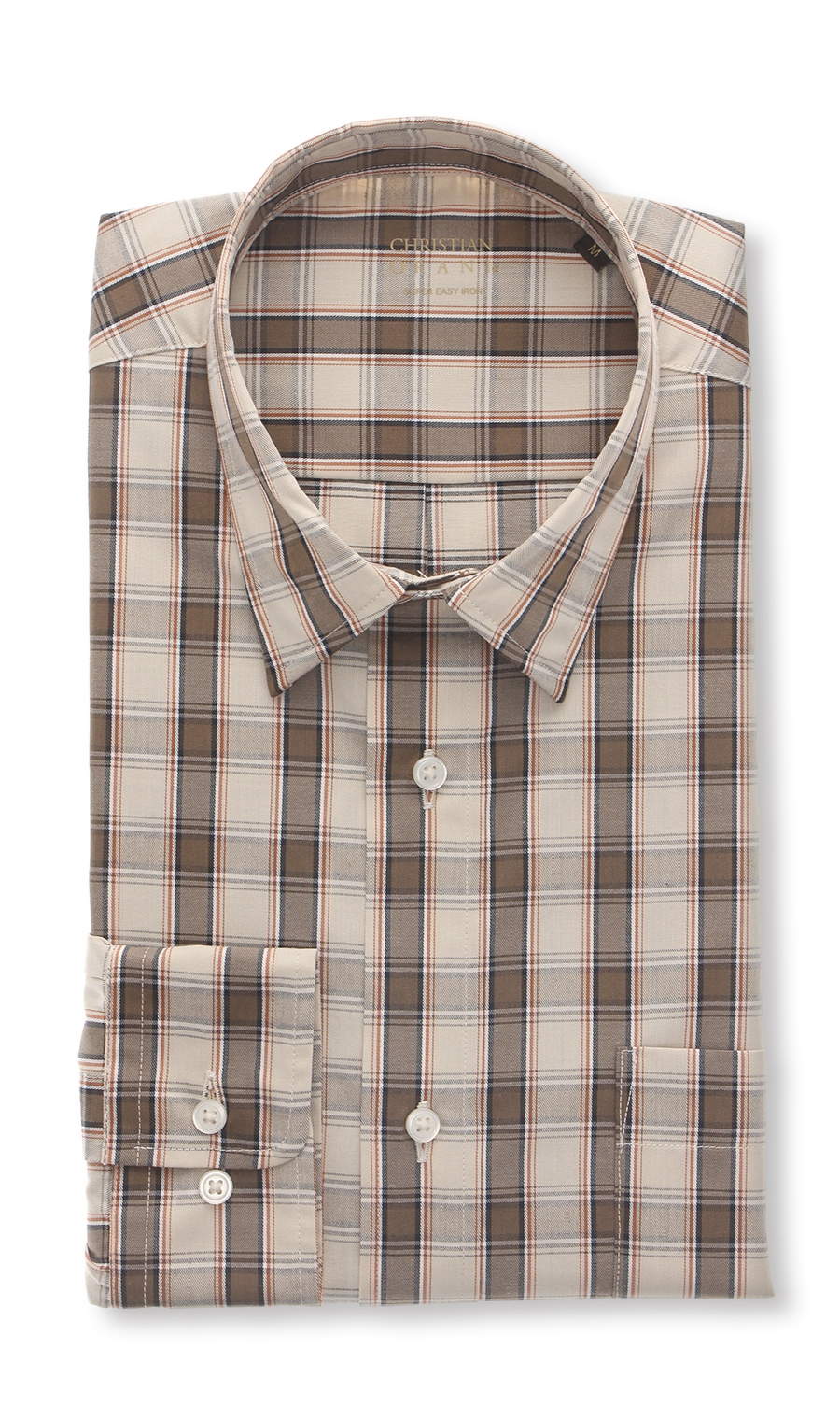 【訳アリ商品】レギュラーカラーワイシャツ【SUPER EASYIRON】 ブラウン 首周り:39cm,裄丈:82cm