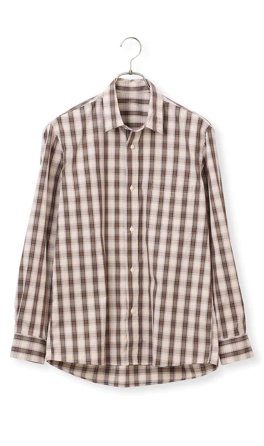 【訳アリ商品】レギュラーカラーワイシャツ【SUPER EASYIRON】 ブラウン 首周り:39cm,裄丈:82cm