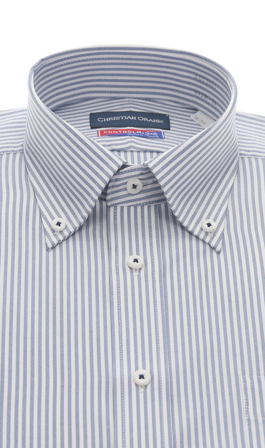 【訳アリ商品】ボタンダウンスタンダードワイシャツ【CONTROLα】 ブルー 首周り:39cm,裄丈:84cm