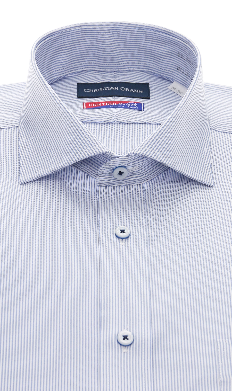 【訳アリ商品】ワイドカラースタンダードワイシャツ【CONTROLα】 ブルー 首周り:39cm,裄丈:84cm