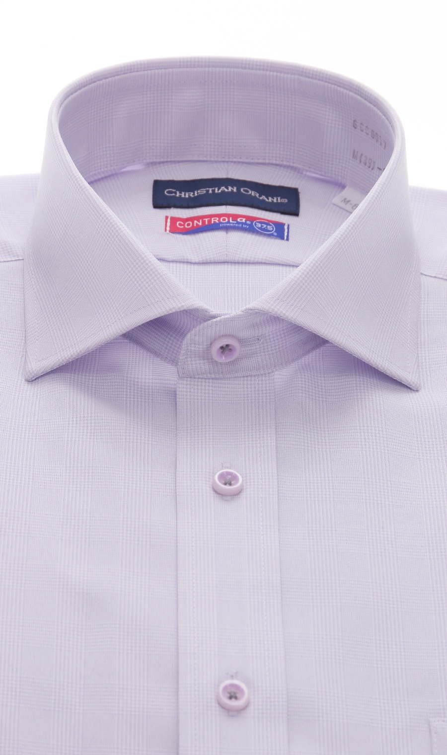 【訳アリ商品】ワイドカラースタンダードワイシャツ【CONTROLα】 パープル 首周り:39cm,裄丈:84cm