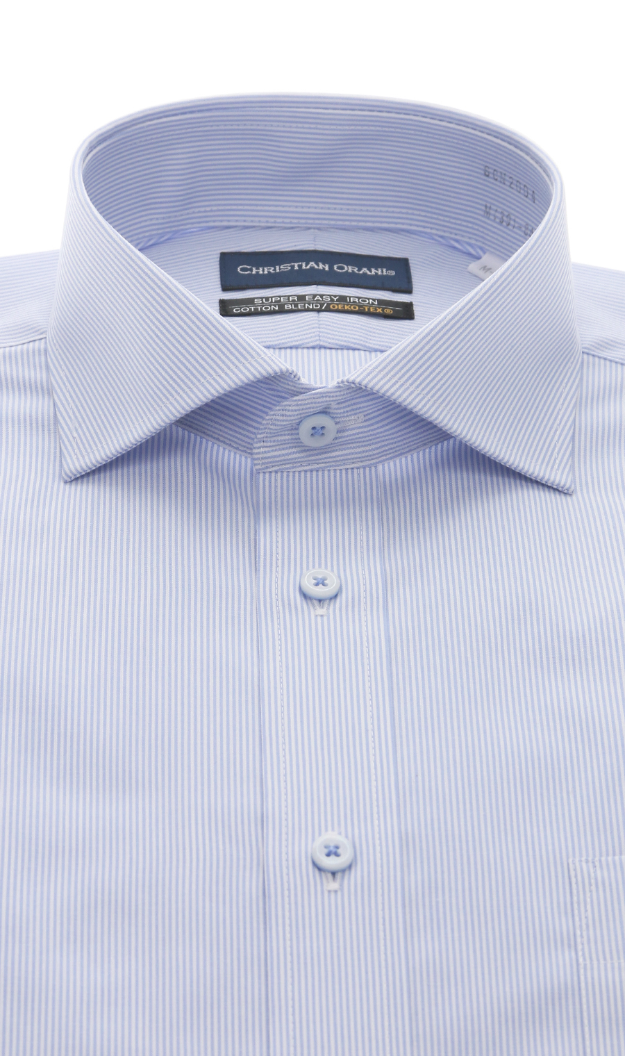 【訳アリ商品】ワイドカラースタンダードワイシャツ【DEOCROSS NEO】 ブルー 首周り:39cm,裄丈:84cm