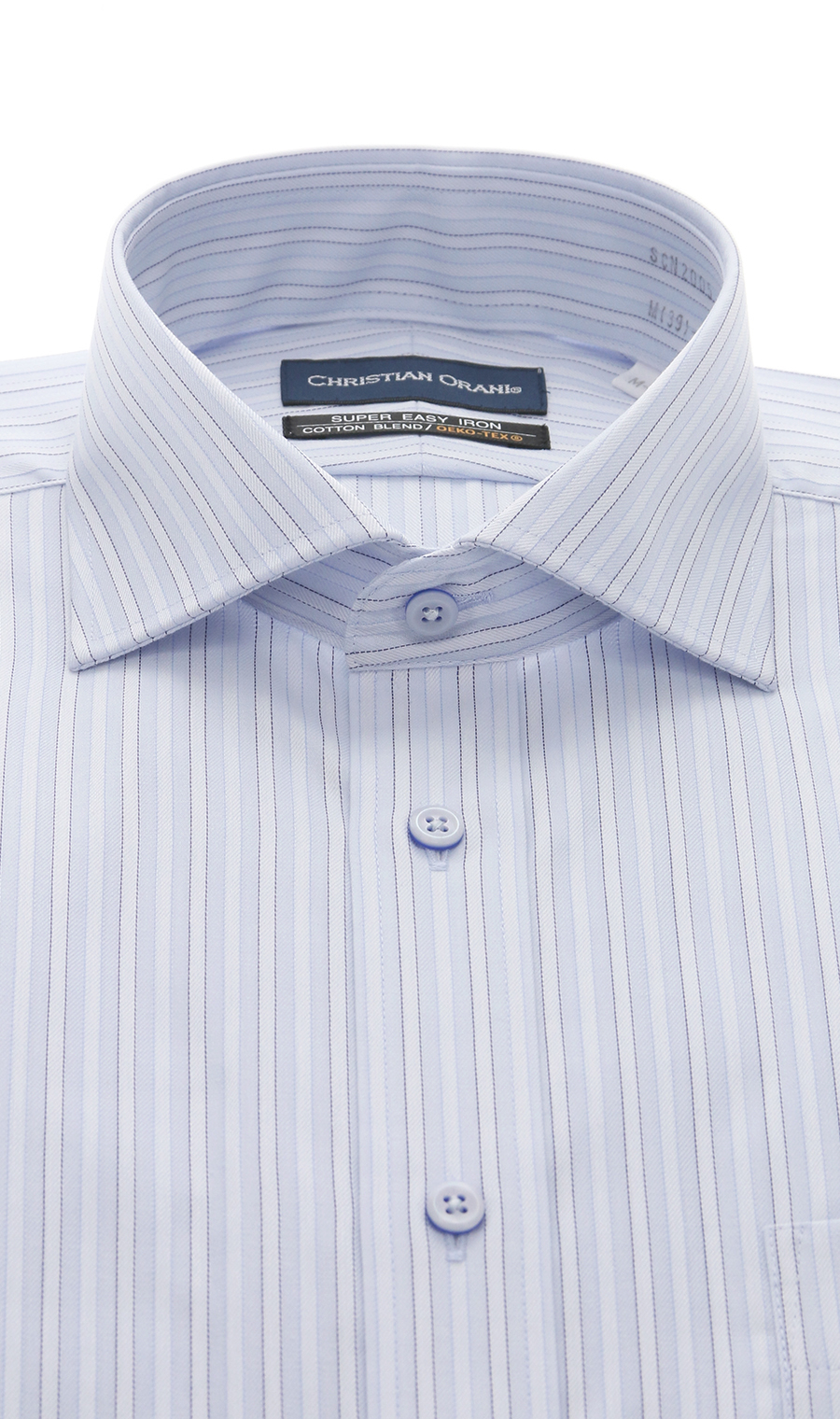 【訳アリ商品】ワイドカラースタンダードワイシャツ【DEOCROSS NEO】 ブルー 首周り:37cm,裄丈:82cm