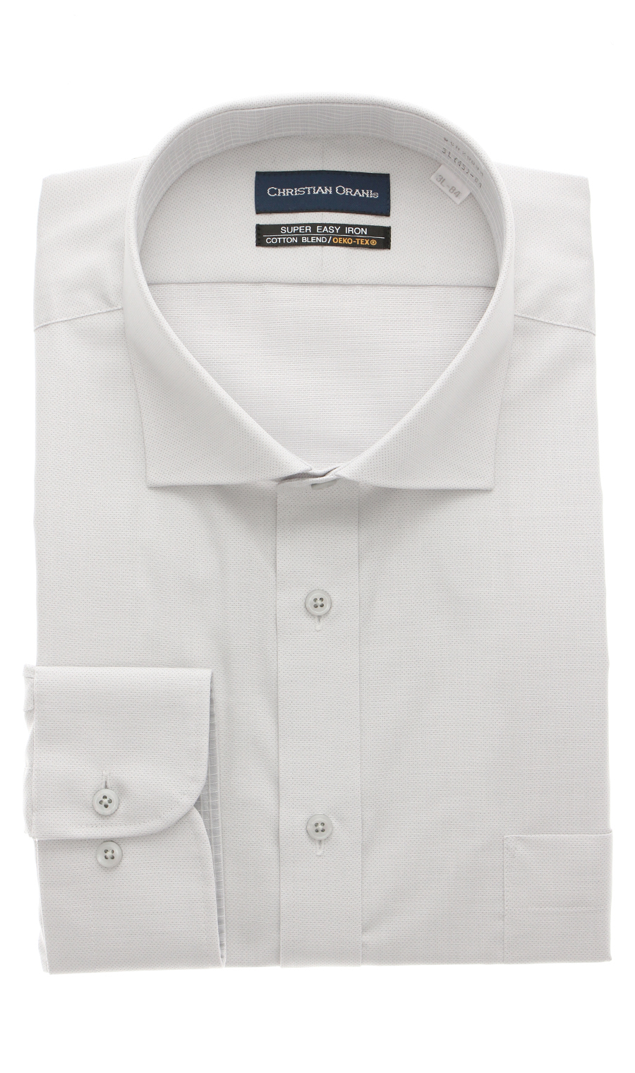 【訳アリ商品】ワイドカラースタンダードワイシャツ【キング&トール】【DEOCROSS NEO】 グレー 首周り:47cm,裄丈:88cm