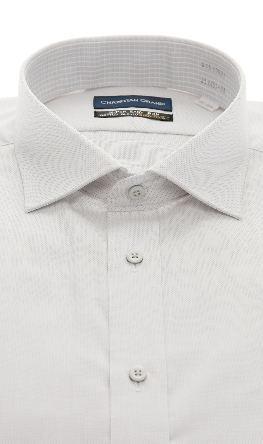 【訳アリ商品】ワイドカラースタンダードワイシャツ【キング&トール】【DEOCROSS NEO】 グレー 首周り:47cm,裄丈:88cm