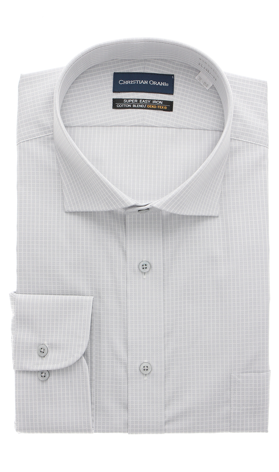 【訳アリ商品】ワイドカラースタンダードワイシャツ【キング&トール】【DEOCROSS NEO】 グレー 首周り:47cm,裄丈:88cm