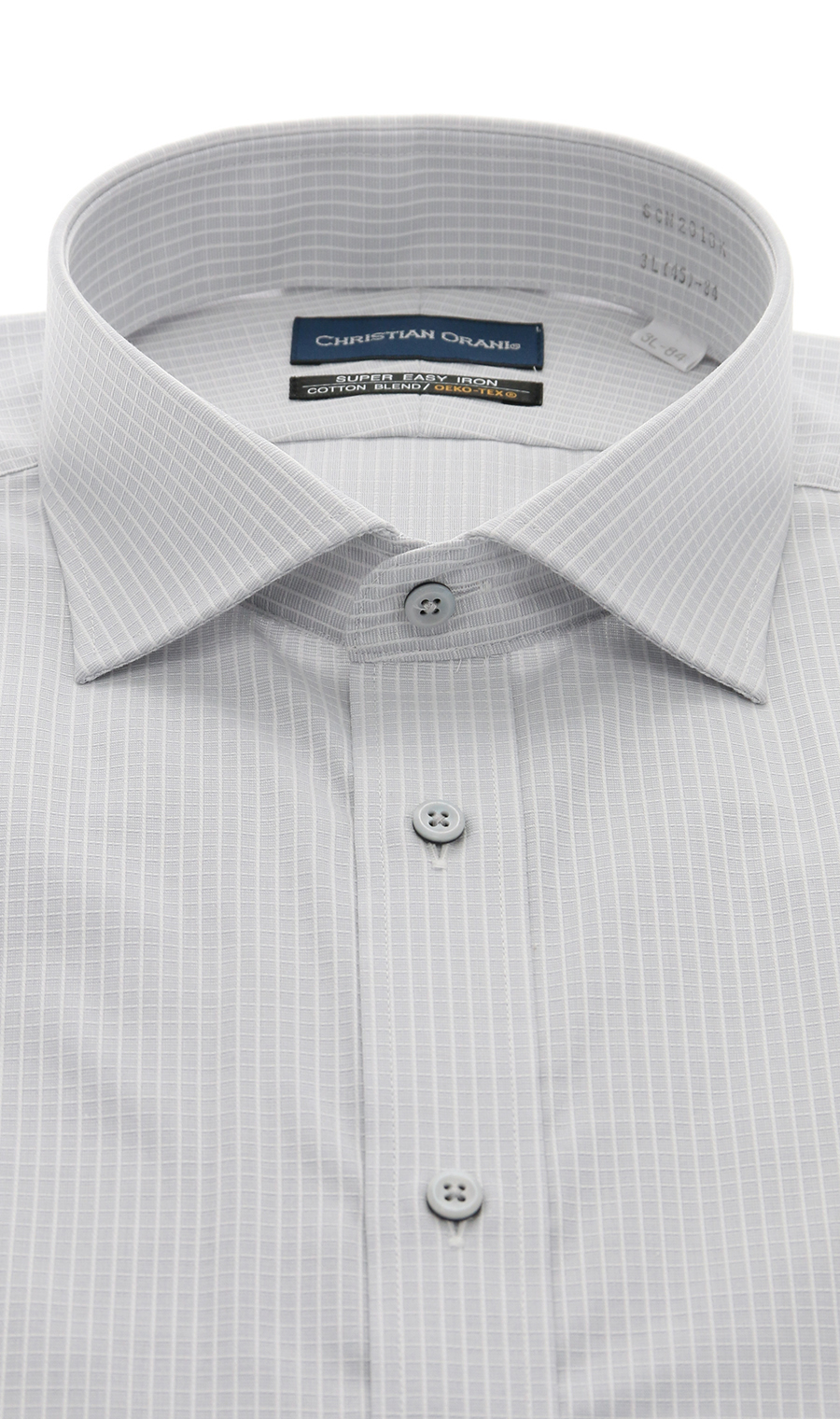 【訳アリ商品】ワイドカラースタンダードワイシャツ【キング&トール】【DEOCROSS NEO】 グレー 首周り:47cm,裄丈:88cm