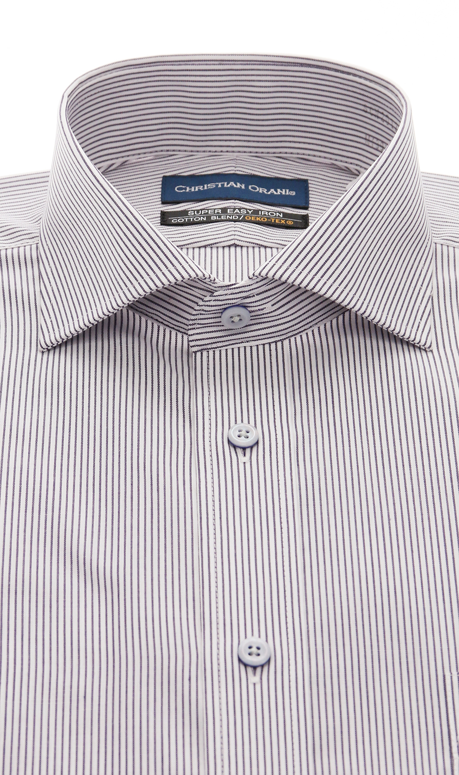 【訳アリ商品】ワイドカラースタンダードワイシャツ【DEOCROSS NEO】 パープル 首周り:37cm,裄丈:82cm