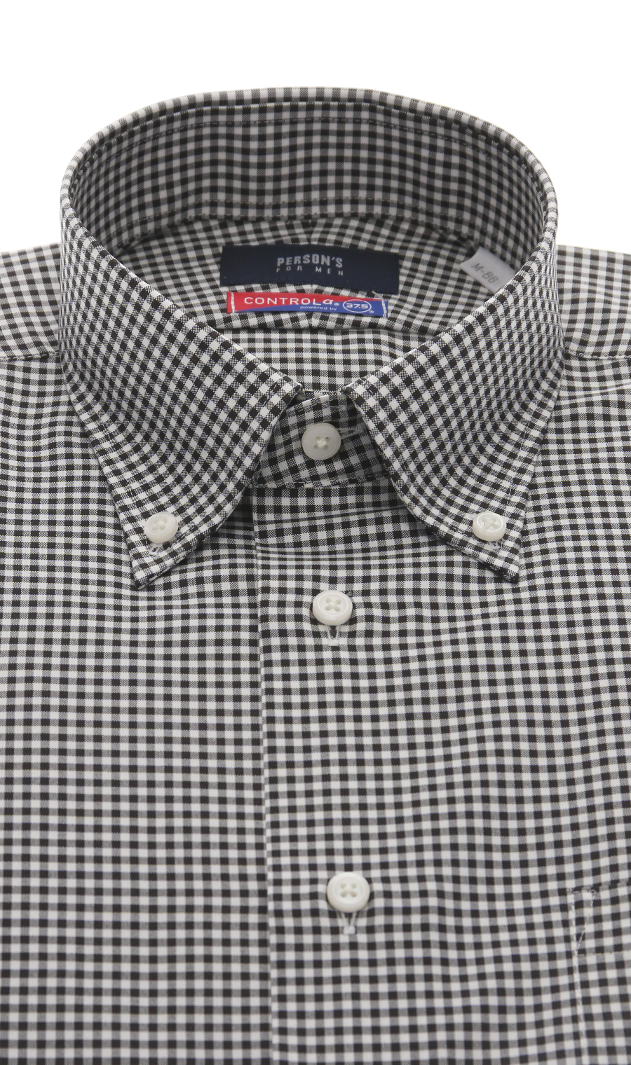 【訳アリ商品】ボタンダウンスタイリッシュワイシャツ【CONTROLα】 ブラック 首周り:43cm,裄丈:86cm