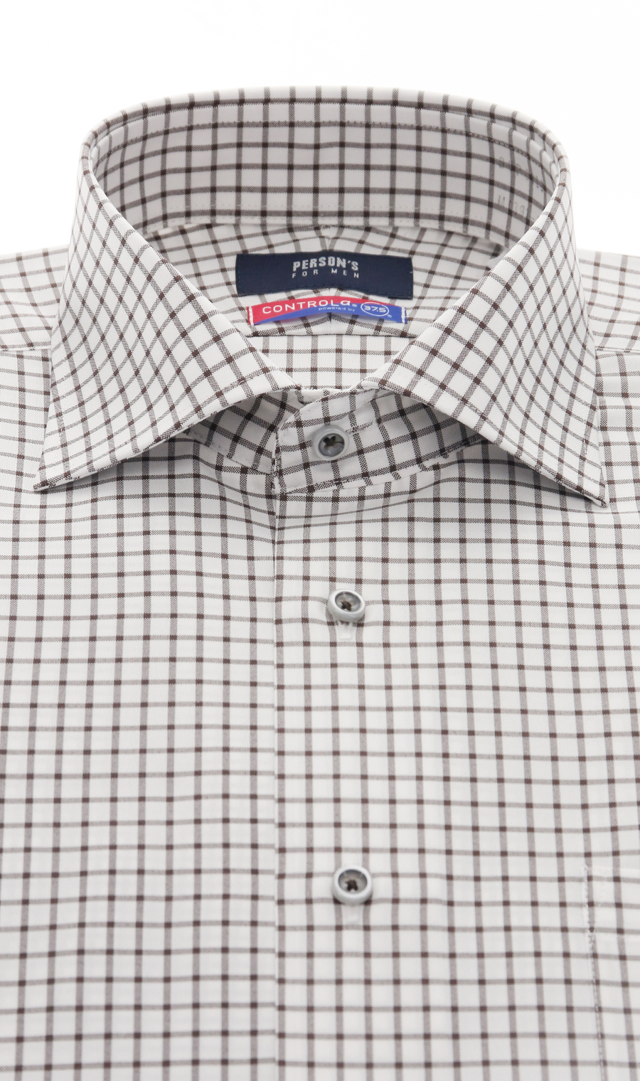 【訳アリ商品】ワイドカラースタイリッシュワイシャツ【CONTROLα】 ブラウン 首周り:37cm,裄丈:82cm