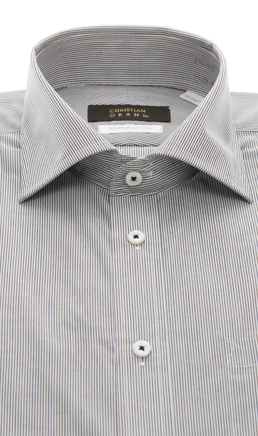 【訳アリ商品】ワイドカラースタイリッシュワイシャツ【HAND IRON】 グレー 首周り:37cm,裄丈:82cm