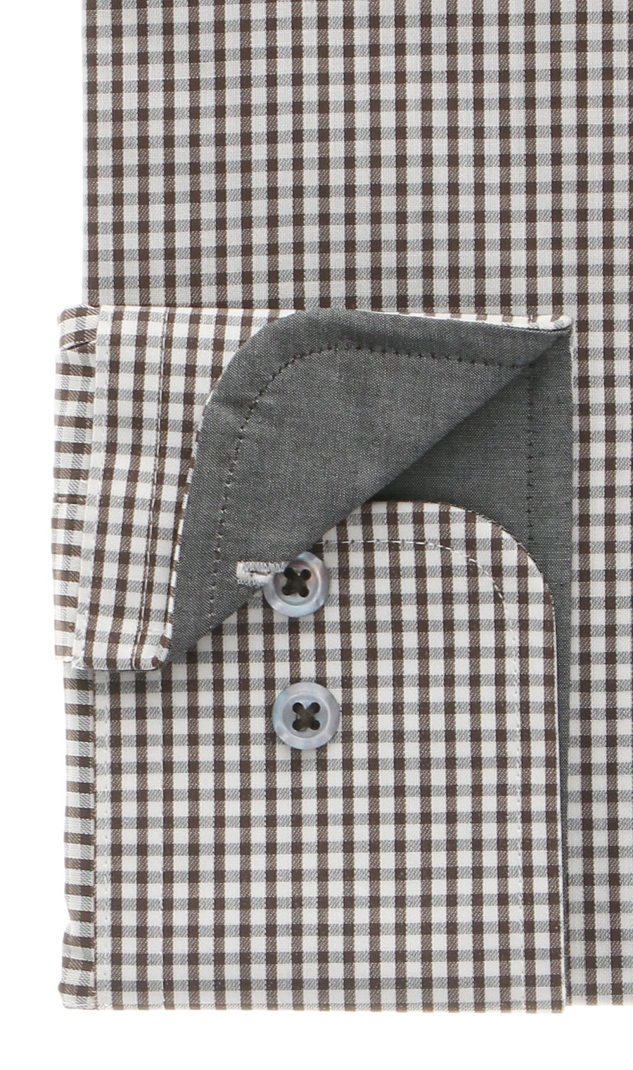 【訳アリ商品】ワイドカラースタイリッシュワイシャツ【HAND IRON】 ブラウン 首周り:43cm,裄丈:82cm