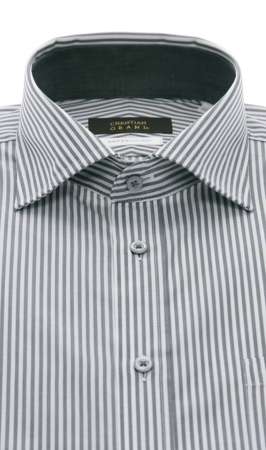 【訳アリ商品】ワイドカラースタイリッシュワイシャツ【HAND IRON】 ネイビー 首周り:39cm,裄丈:86cm