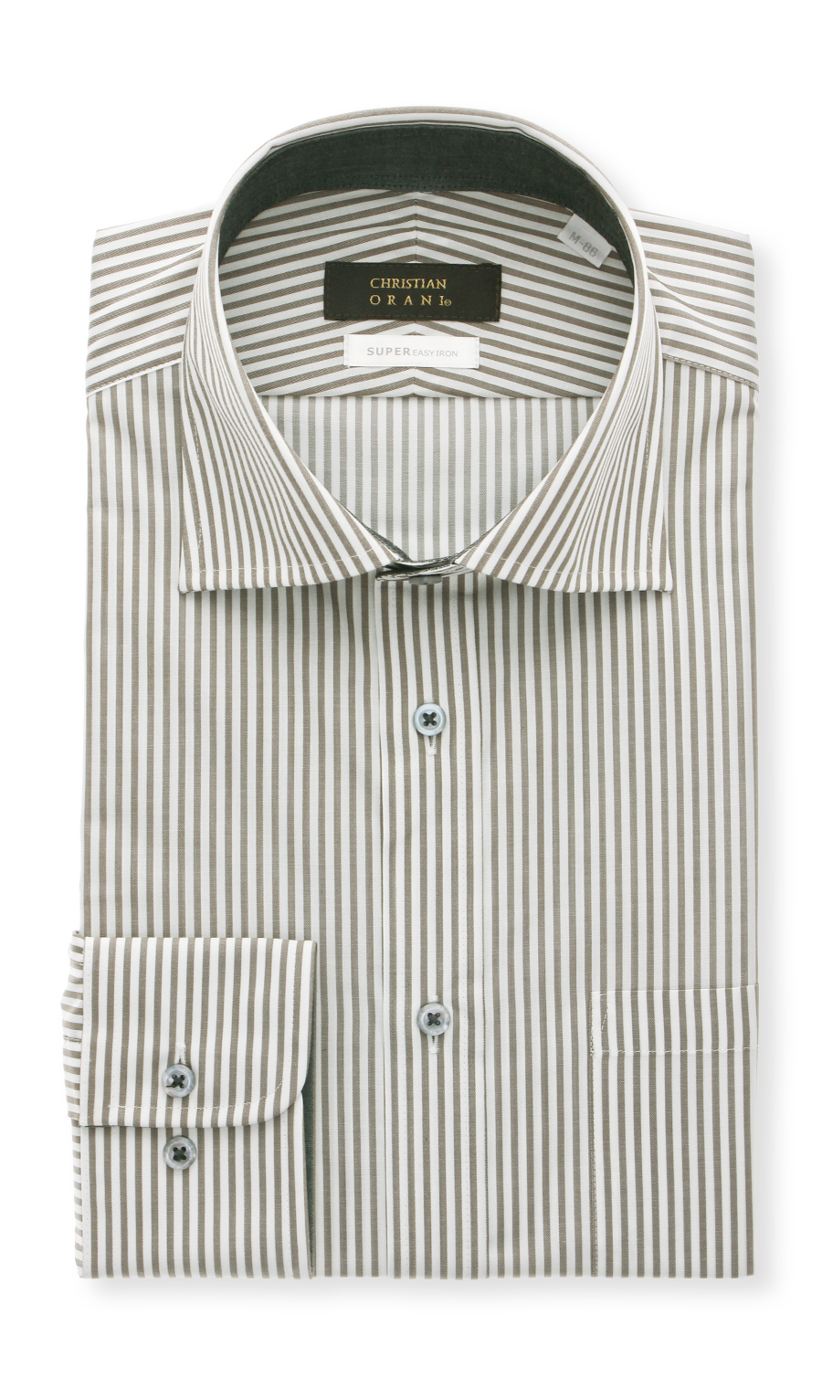 【訳アリ商品】ワイドカラースタイリッシュワイシャツ【HAND IRON】 グリーン 首周り:39cm,裄丈:82cm