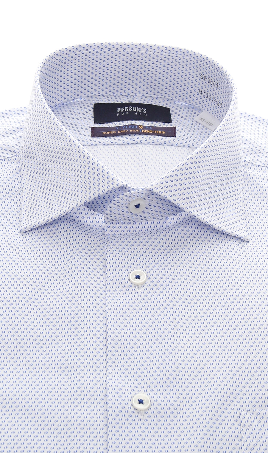 【訳アリ商品】ワイドカラースタイリッシュワイシャツ【SUPER EASYIRON】 ブルー 首周り:37cm,裄丈:80cm