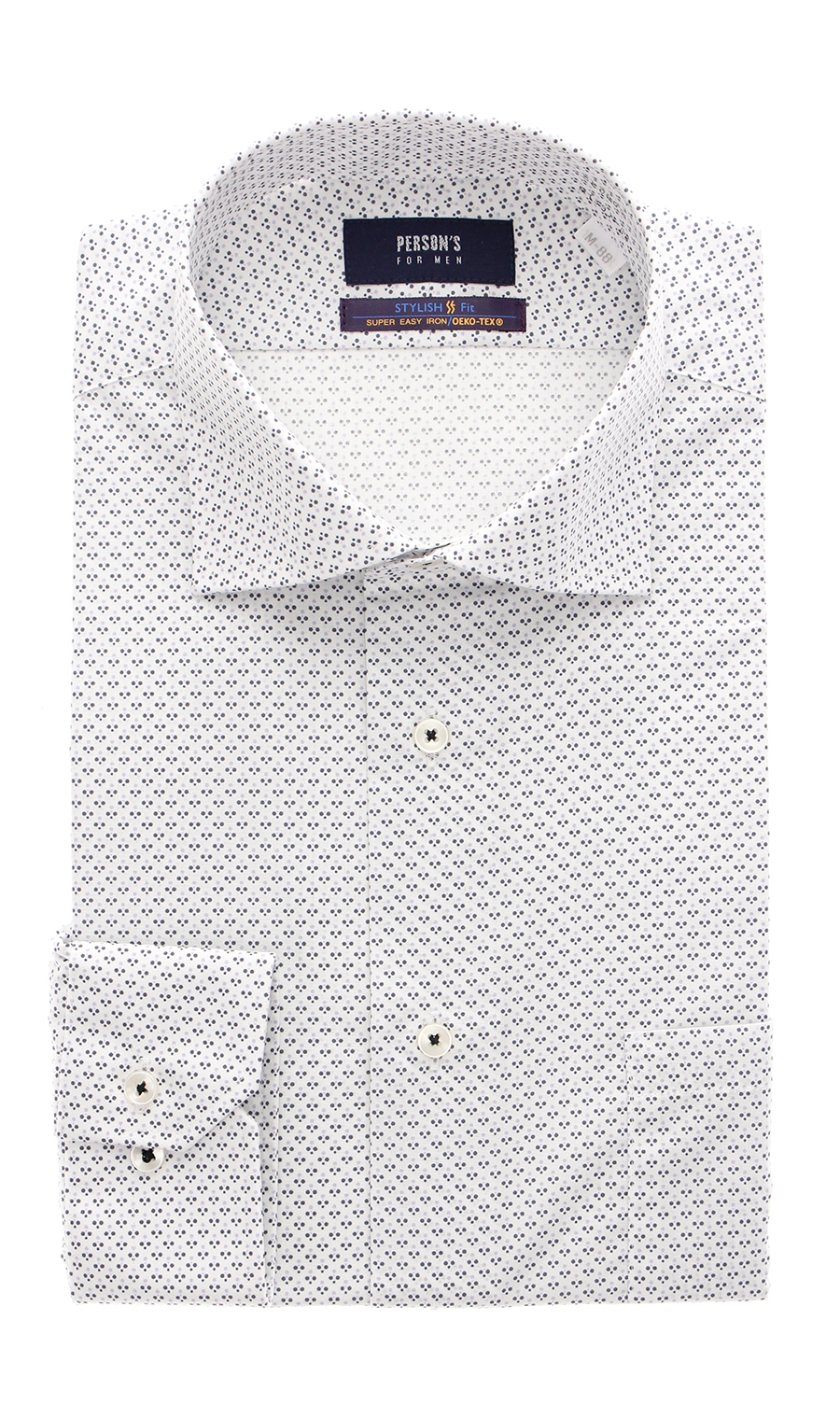 【訳アリ商品】ワイドカラースタイリッシュワイシャツ【SUPER EASYIRON】 グレー 首周り:37cm,裄丈:80cm