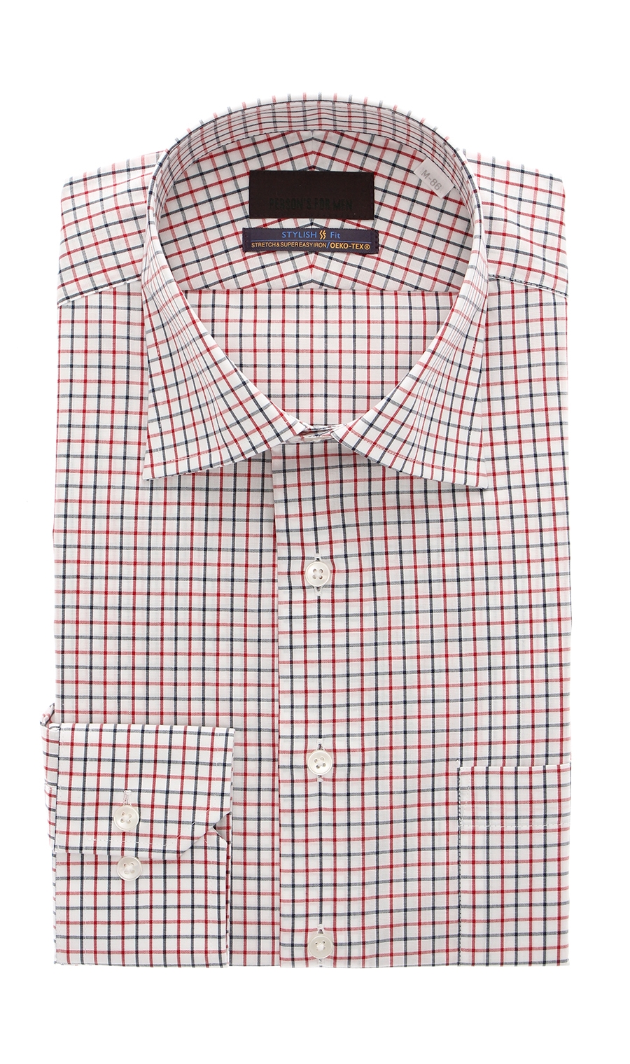 【訳アリ商品】ワイドカラースタイリッシュワイシャツ【SUPER EASYIRON】 レッド 首周り:39cm,裄丈:82cm